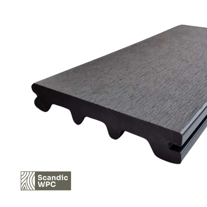 Scandic WPC terasinė lenta Volcanic Grey spalvos 24x146x4200 šukuota - Image 3