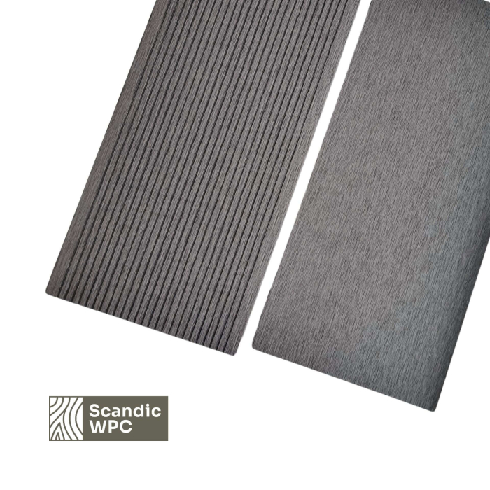 Scandic WPC terasinė lenta Volcanic Grey spalvos 20x140x3600 rifliuota/šukuota pilnavidurė - Image 2