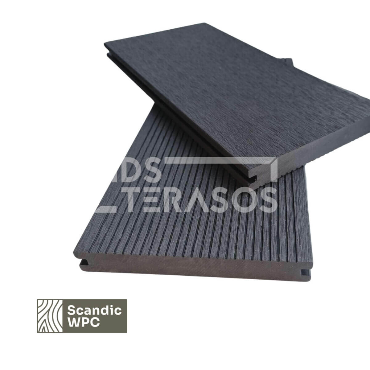 Scandic WPC rifliuota terasine lenta Volcanic grey spalva