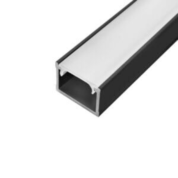 Profilis LED apšvietimui juodos spalvos
