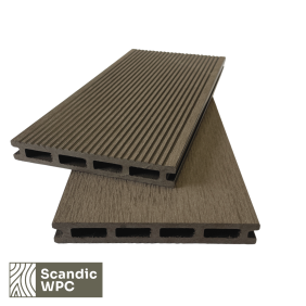 Scandic WPC Hollow2 terasinė lenta medienos imitacijos / rifliuota tuščiavidurė, Wood Brown spalvos_ruda terasinė wpc lenta