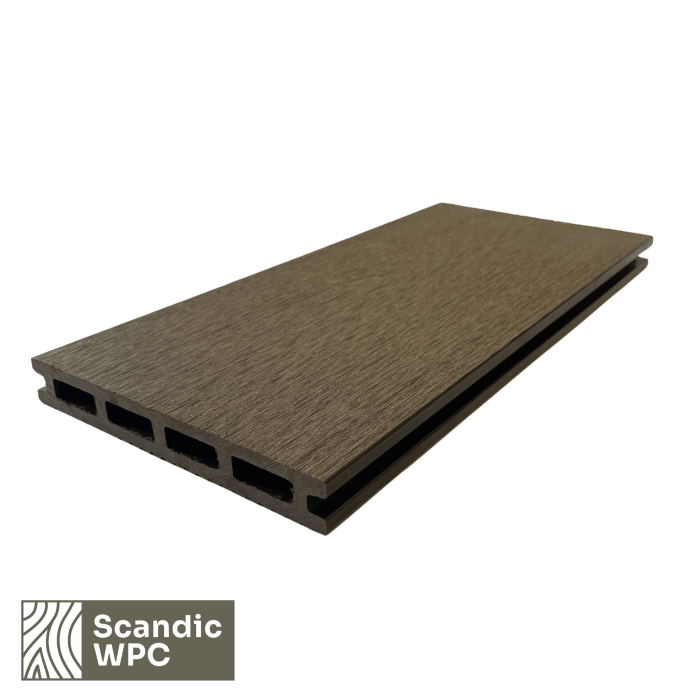 Scandic WPC Hollow2 terasinė lenta medienos imitacijos / rifliuota tuščiavidurė, Wood Brown spalvos