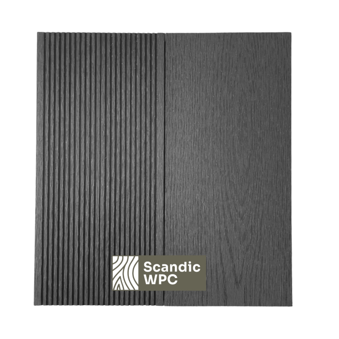 Scandic WPC Hollow2 terasinė lenta, Anthracite spalva, 20x140mm - Image 2