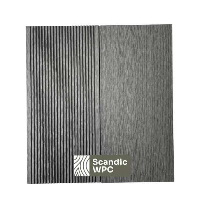 Scandic WPC Hollow2 terasinė lenta, New Grey spalva, 20x140mm - Image 2
