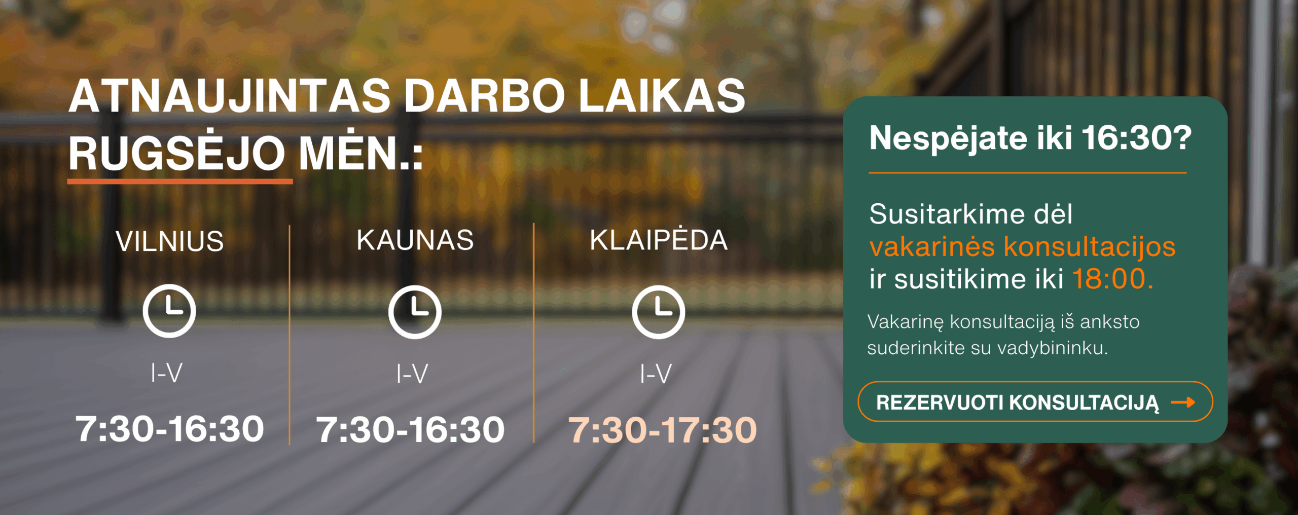MDS Terasos darbo laikas rugseji